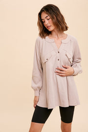 Iris Oatmeal Blouse