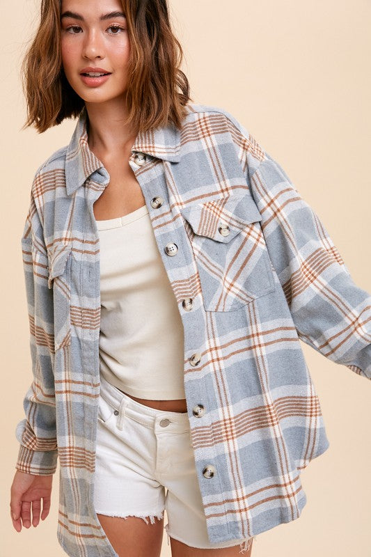 Remy Slate Plaid Shacket