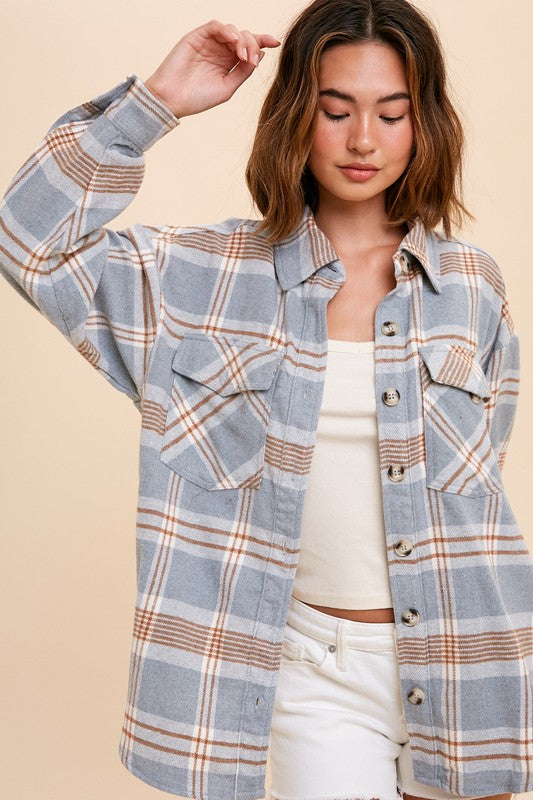 Remy Slate Plaid Shacket