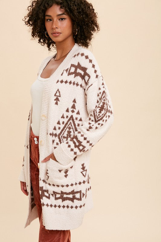 Aztec Creamy Cardigan