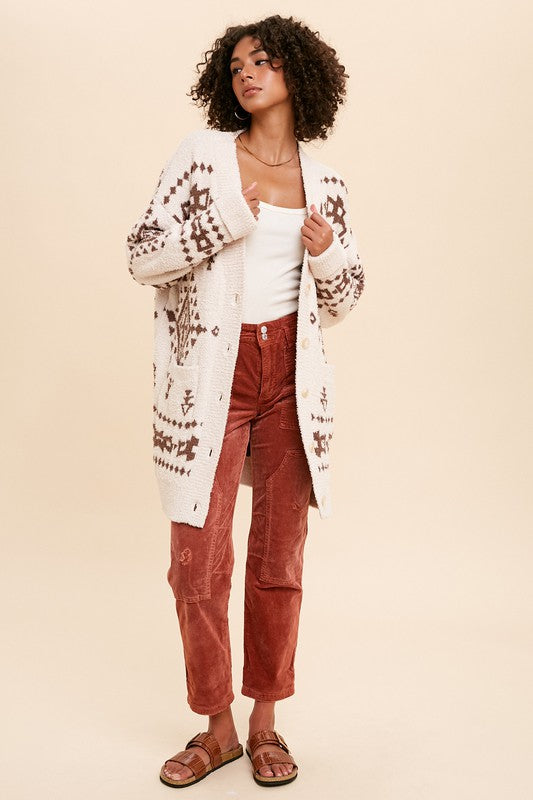 Aztec Creamy Cardigan