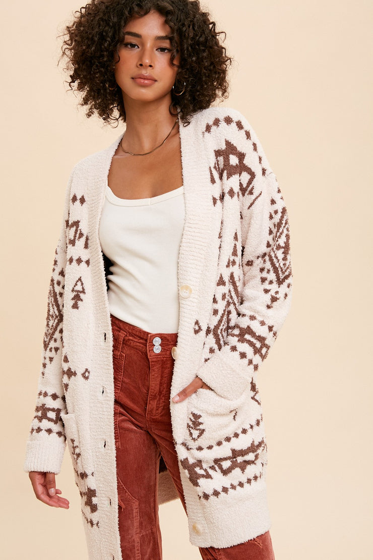 Aztec Creamy Cardigan