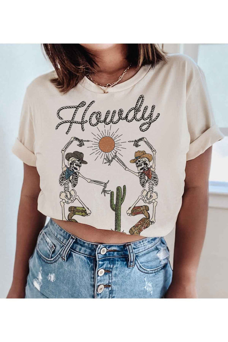 Howdy skeletons tee