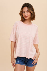 Melissa Pink Striped Tee