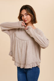 Katie Taupe Swing Blouse