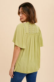 Pistachio High Neck Blouse