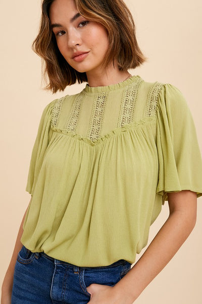 Pistachio High Neck Blouse