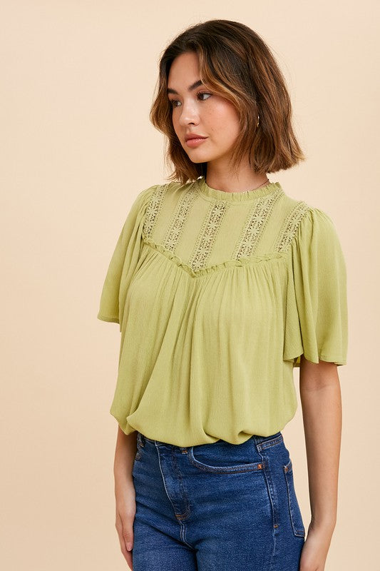 Pistachio High Neck Blouse