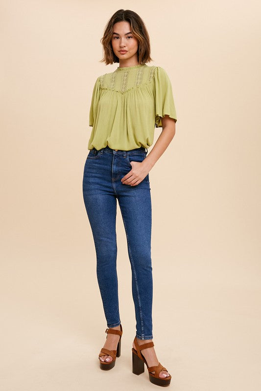 Pistachio High Neck Blouse