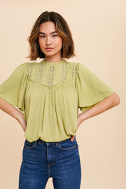 Pistachio High Neck Blouse