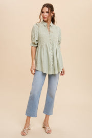 Sage Gingham Blouse