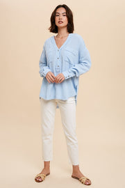 Myra Baby Blue Button Down