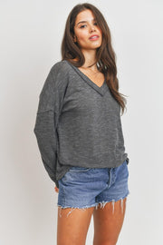 Nikki Charcoal Blouse