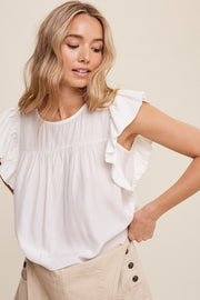 Ruth White Ruffle Blouse