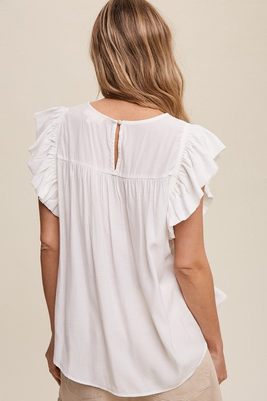 Ruth White Ruffle Blouse