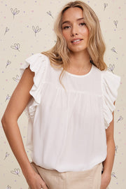 Ruth White Ruffle Blouse