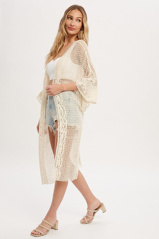 Carly Crochet Lace Kimono