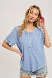 Francine Blue Henley