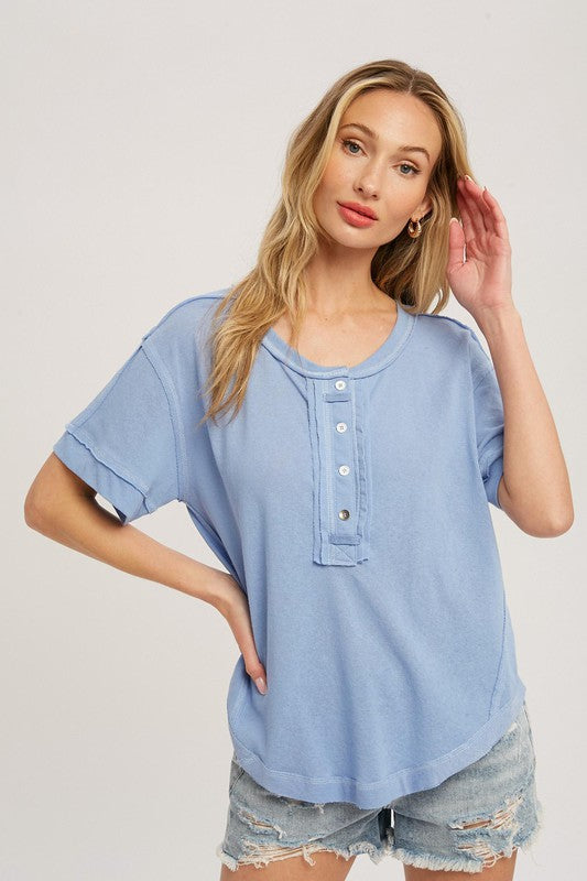 Francine Blue Henley