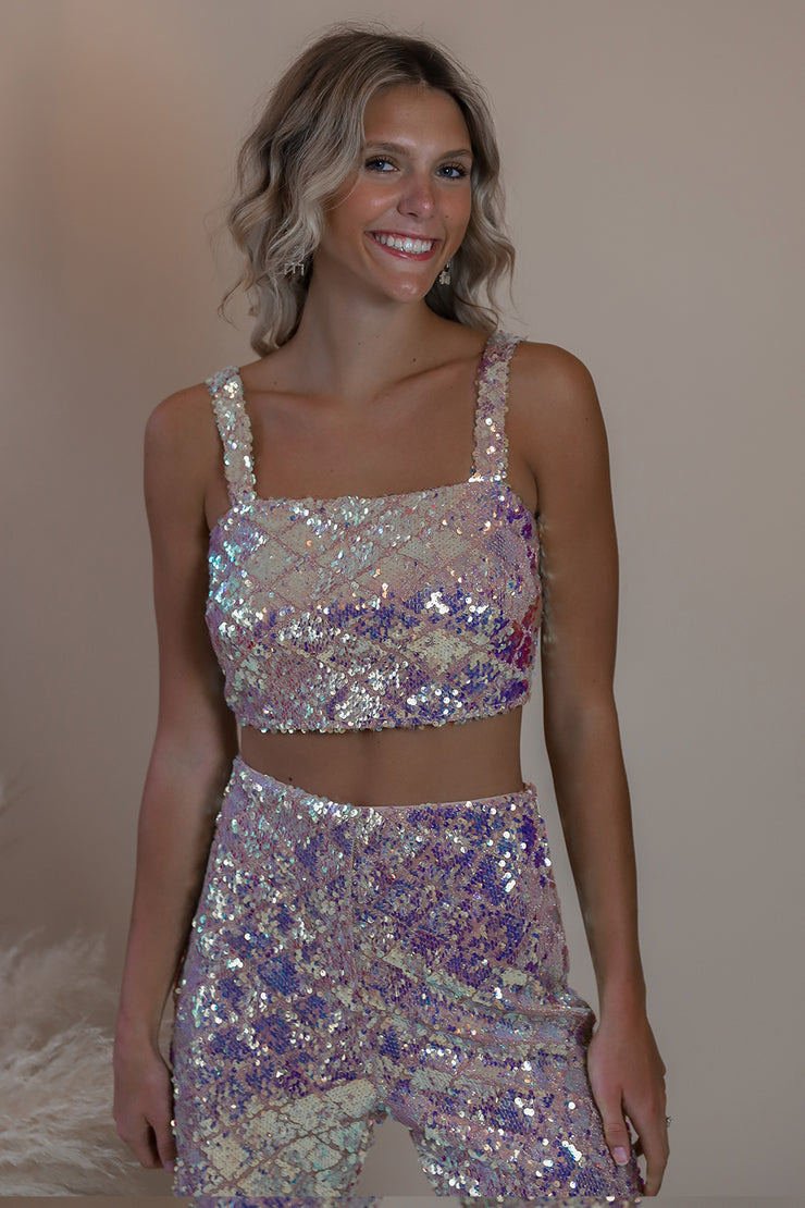 Disco Nights Sequin Crop Top