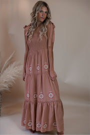 Clay Linen Daisy Dress