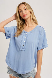 Francine Blue Henley