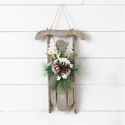 Wall Hanging Wooden Sled