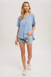 Francine Blue Henley