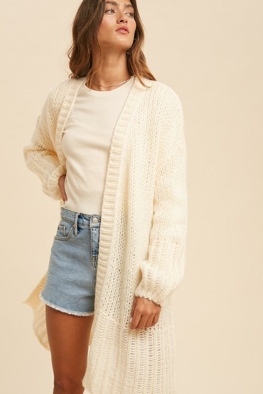 Creamy Balloon Cardigan