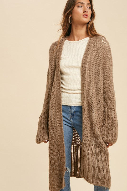 Taupe Oversized Cardigan