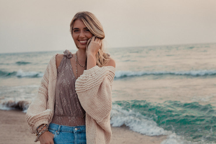 Asher Cream Crochet Sweater