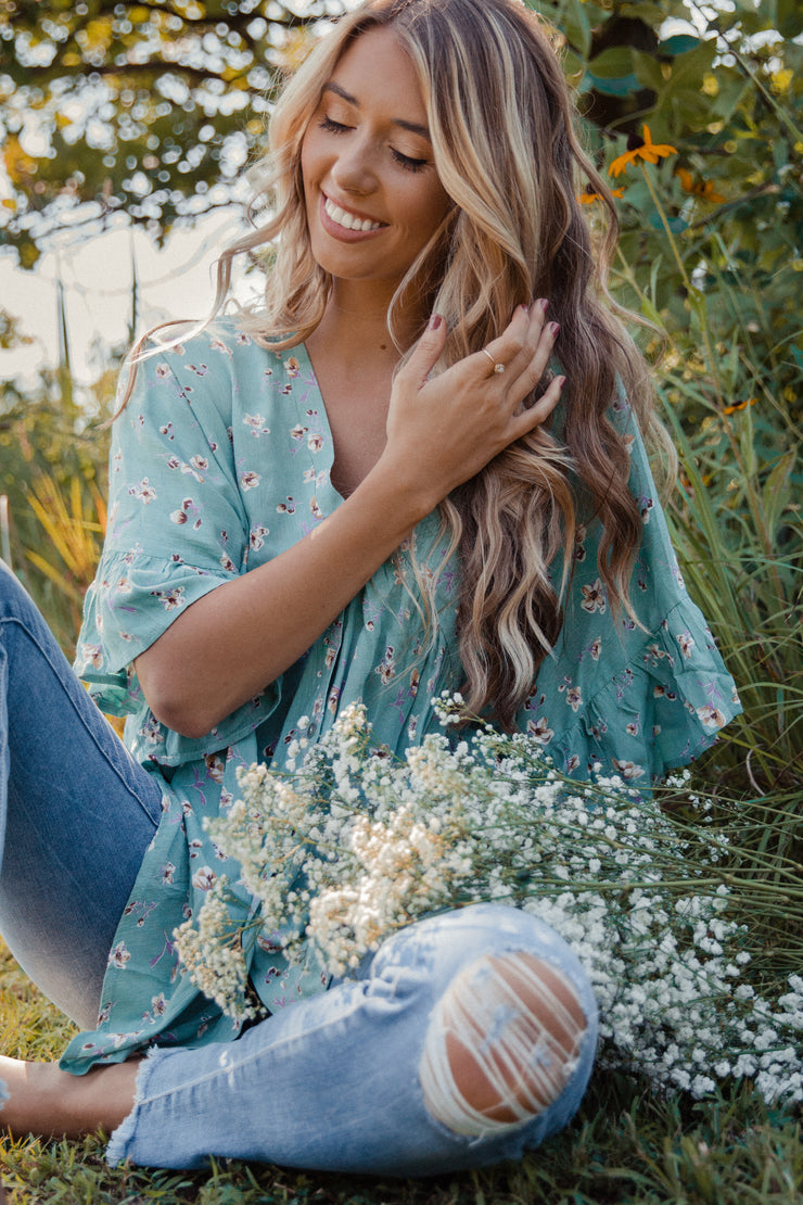 Daisy Mae Mint Blouse