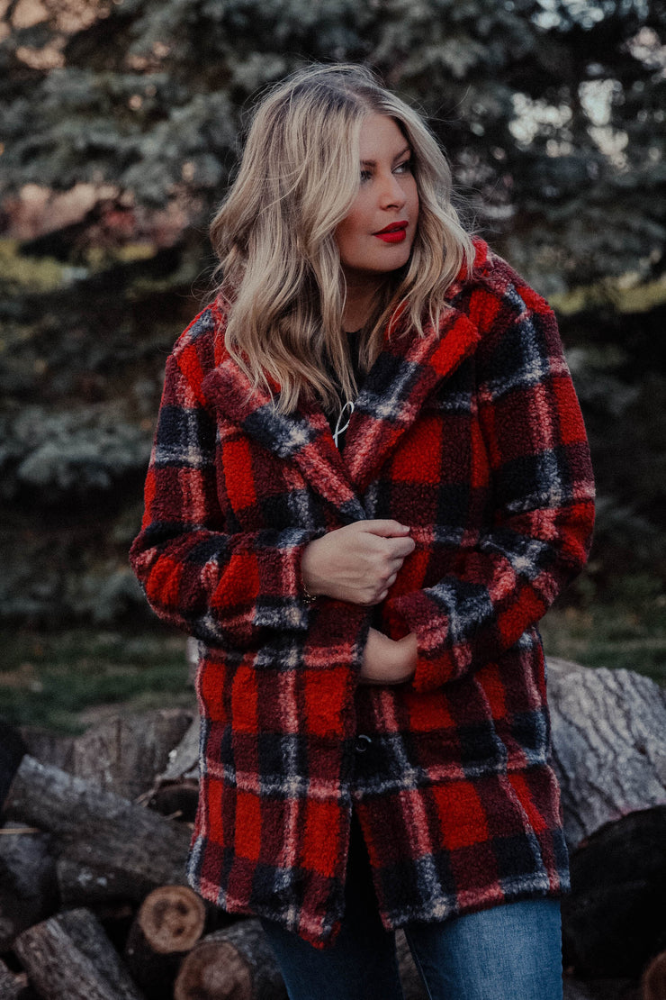 Rust Checkered Coat