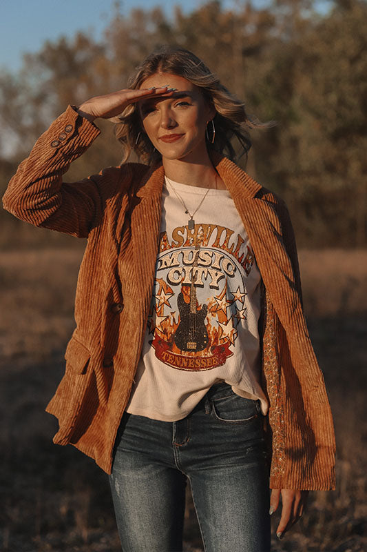 Camel Corduroy Blazer