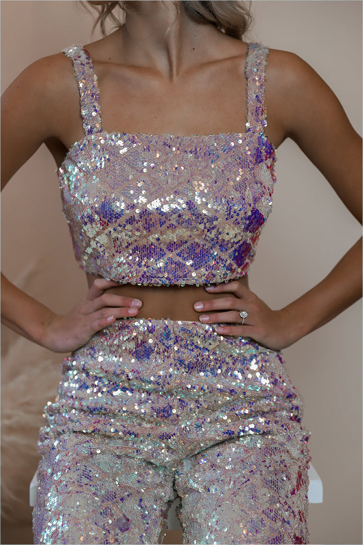 Disco Nights Sequin Crop Top