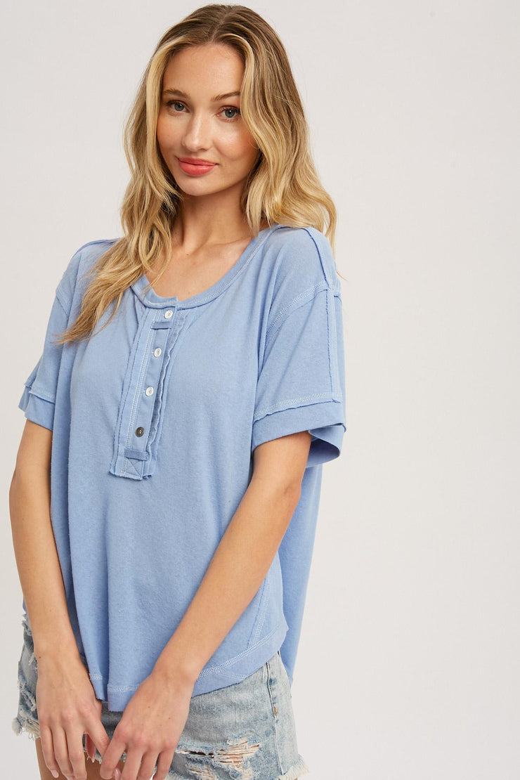 Francine Blue Henley