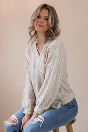 Bailey Cream Waffle Knit Blouse