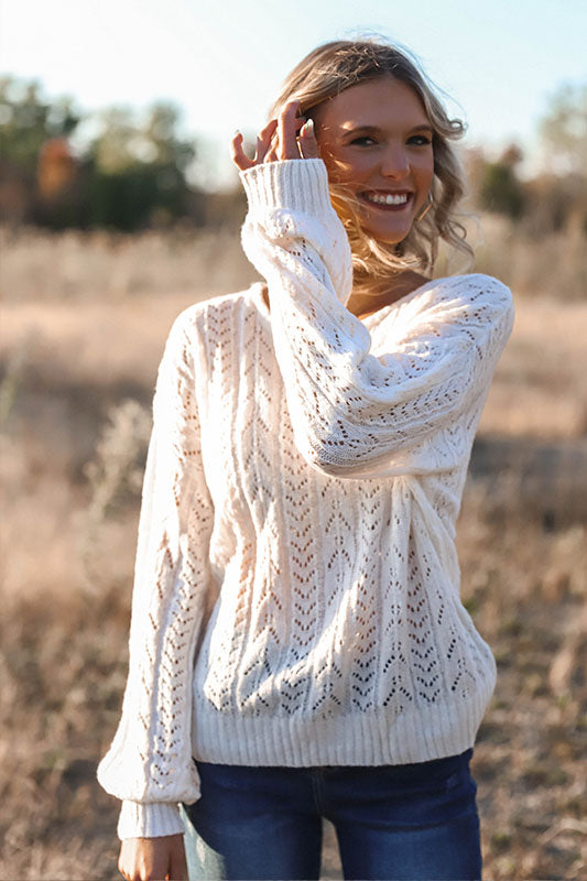 Ivory Eyelet Sweater