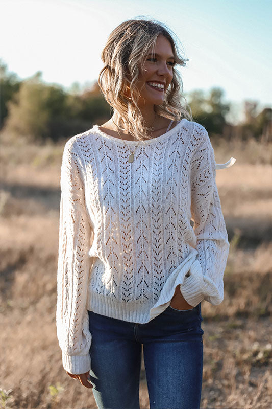 Ivory Eyelet Sweater