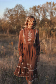 Taupe Folklore Dress