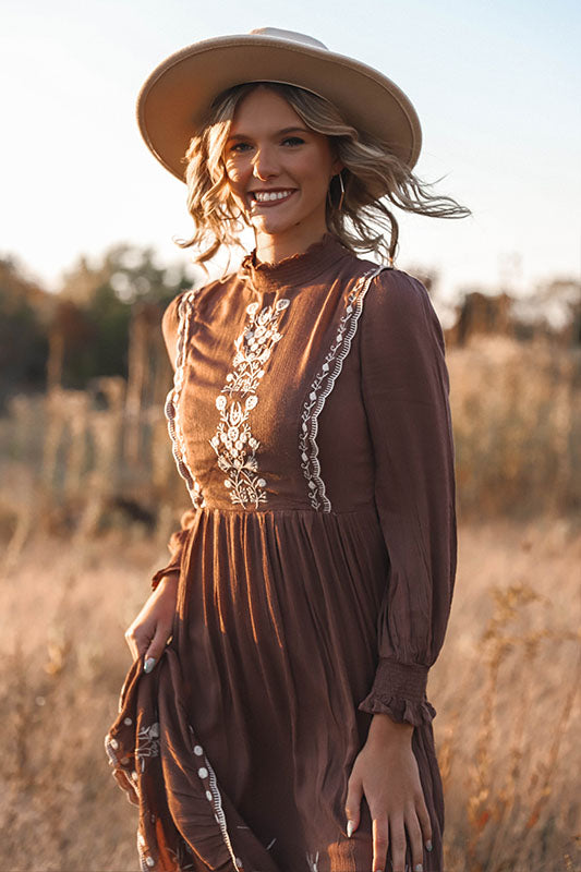 Taupe Folklore Dress