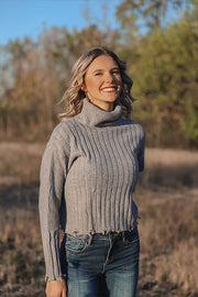 Grey Rebecca Ripped Sweater