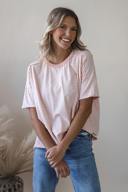 Melissa Pink Striped Tee