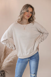 Ruched Sleeve Sweatshirt