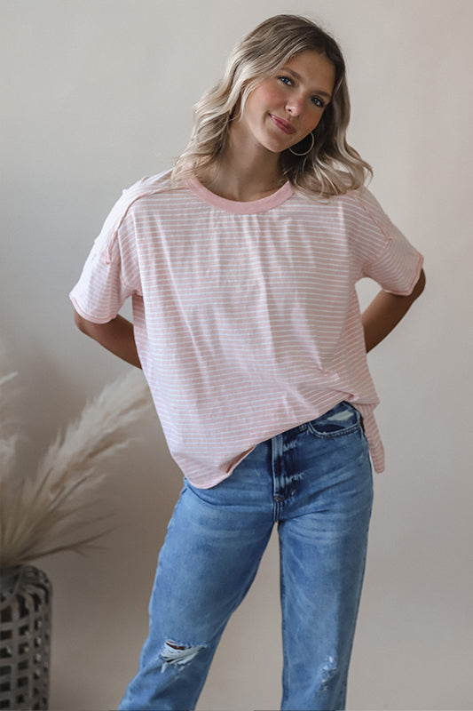 Melissa Pink Striped Tee