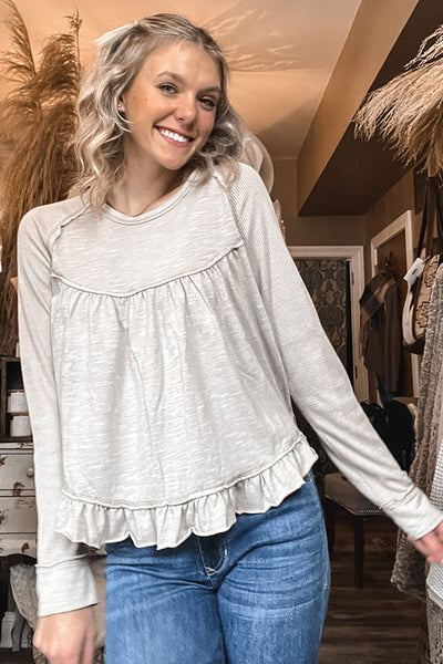 Katie Taupe Swing Blouse