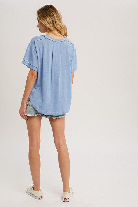 Francine Blue Henley