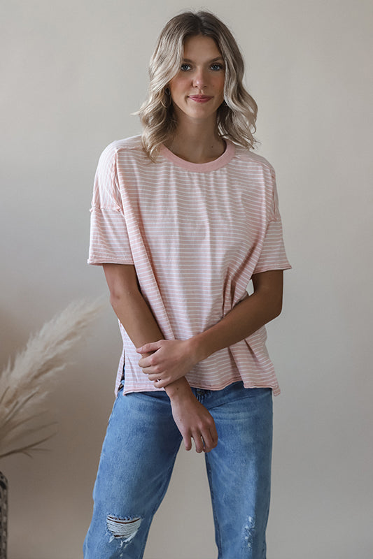 Melissa Pink Striped Tee