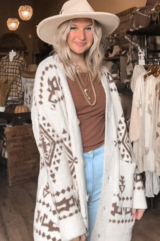 Aztec Creamy Cardigan