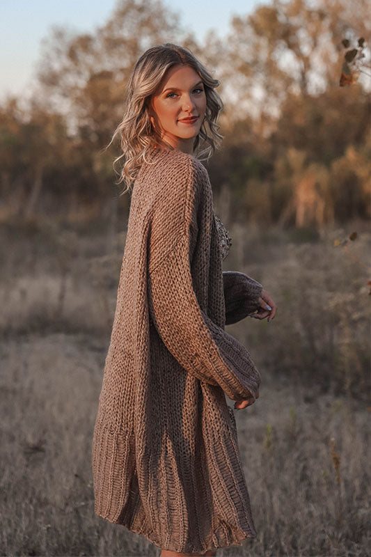 Taupe Oversized Cardigan